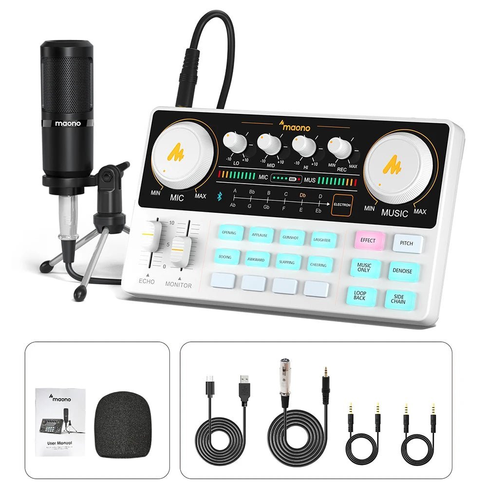 Maono AM200-S1 Sound Card & Microphone Set – MaonoCaster Audio Interface with Condenser Mic for Live Streaming, Recording, PC & Phone - ZAMAR AUDIO SOLUTIONS