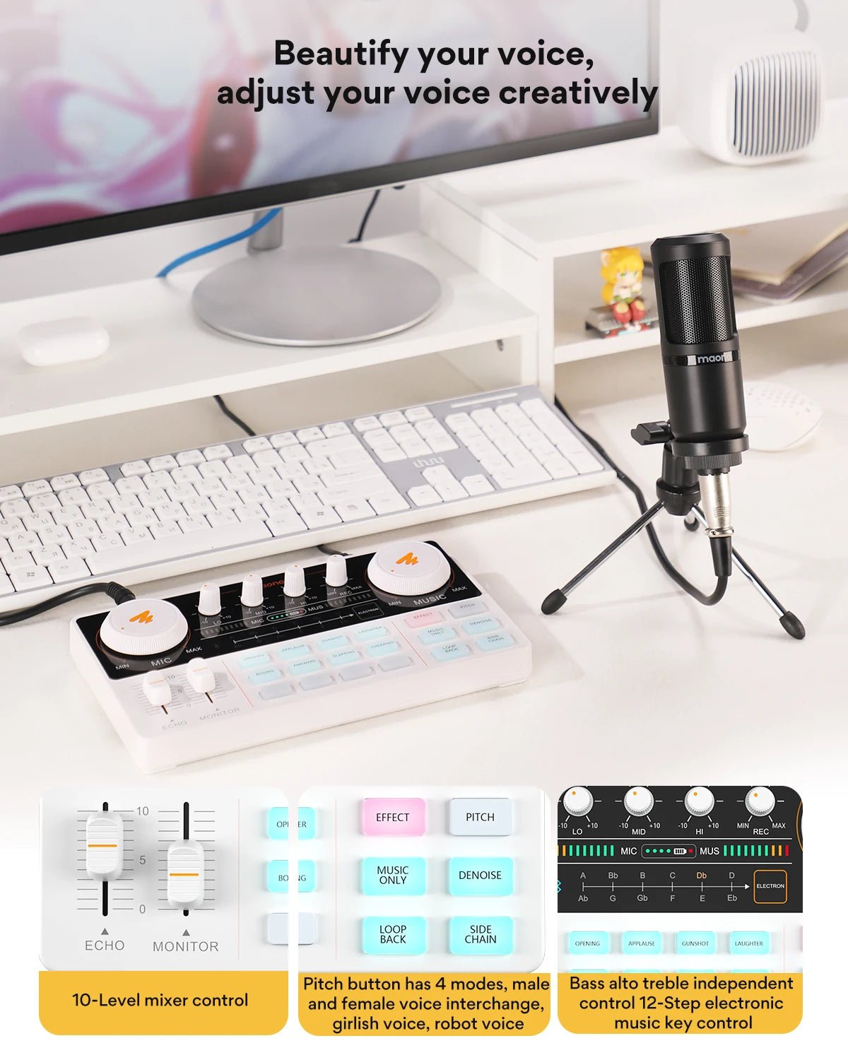 Maono AM200 - S1 Sound Card & Microphone Set – MaonoCaster Audio Interface with Condenser Mic for Live Streaming, Recording, PC & Phone - ZAMAR AUDIO SOLUTIONS