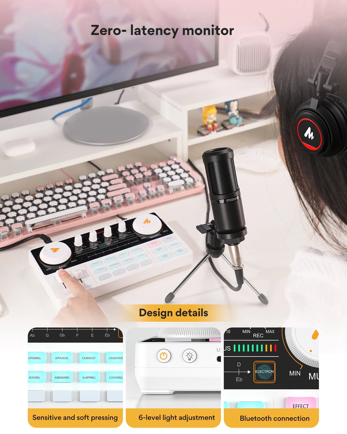 Maono AM200 - S1 Sound Card & Microphone Set – MaonoCaster Audio Interface with Condenser Mic for Live Streaming, Recording, PC & Phone - ZAMAR AUDIO SOLUTIONS