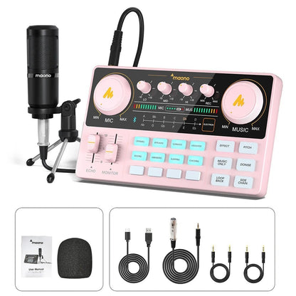 Maono AM200-S1 Sound Card & Microphone Set – MaonoCaster Audio Interface with Condenser Mic for Live Streaming, Recording, PC & Phone - ZAMAR AUDIO SOLUTIONS