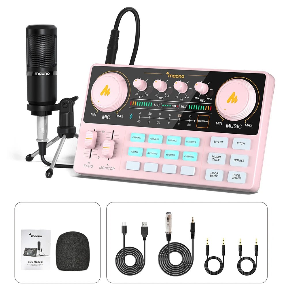 Maono AM200 - S1 Sound Card & Microphone Set – MaonoCaster Audio Interface with Condenser Mic for Live Streaming, Recording, PC & Phone - ZAMAR AUDIO SOLUTIONS