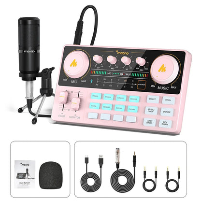 Maono AM200 - S1 Sound Card & Microphone Set – MaonoCaster Audio Interface with Condenser Mic for Live Streaming, Recording, PC & Phone - ZAMAR AUDIO SOLUTIONS