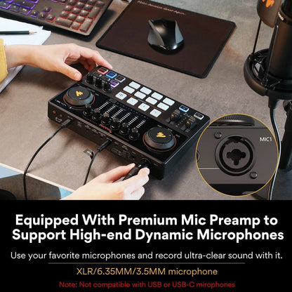 Maono AME2 Sound Card Maonocaster – All - In - One Mixer & Audio Interface for Live Streaming, Guitar, PC, Podcasting Studio - ZAMAR AUDIO SOLUTIONS
