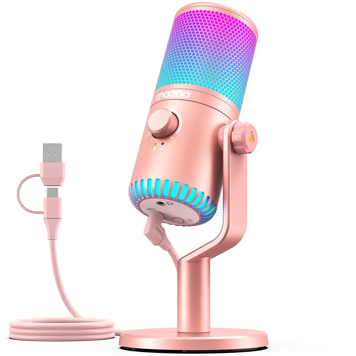 Maono DM30 USB/Type - C Gaming Microphone – Zero Latency Monitoring, Adjustable 7 - Color Breath Light for Podcasting, Streaming, and Pro Studio - ZAMAR AUDIO SOLUTIONS