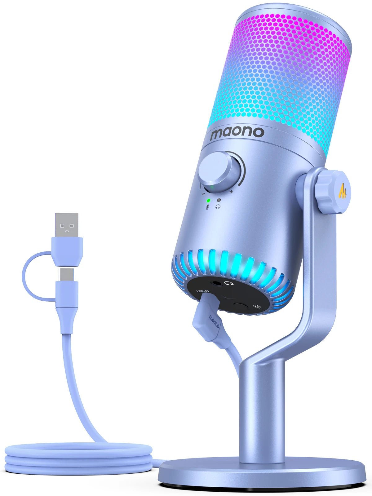 Maono DM30 USB/Type - C Gaming Microphone – Zero Latency Monitoring, Adjustable 7 - Color Breath Light for Podcasting, Streaming, and Pro Studio - ZAMAR AUDIO SOLUTIONS