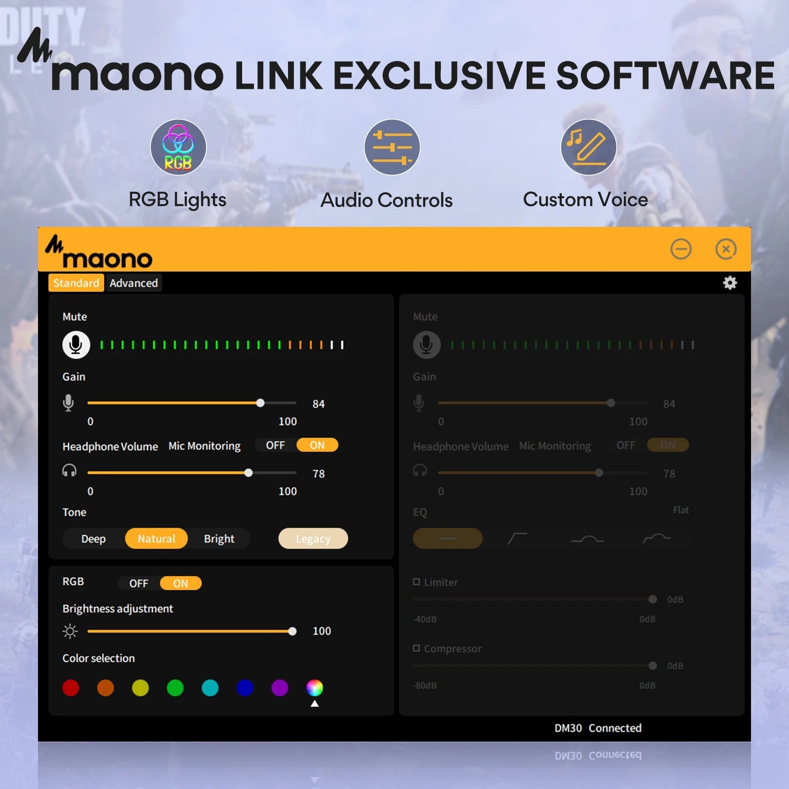 Maono DM30 USB/Type - C Gaming Microphone – Zero Latency Monitoring, Adjustable 7 - Color Breath Light for Podcasting, Streaming, and Pro Studio - ZAMAR AUDIO SOLUTIONS