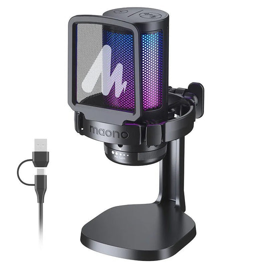 Maono Gamerwave DGM20 USB Microphone – Gaming Condenser Mic with RGB Light, Noise Canceling, Mic Gain & One Key Mute - ZAMAR AUDIO SOLUTIONS