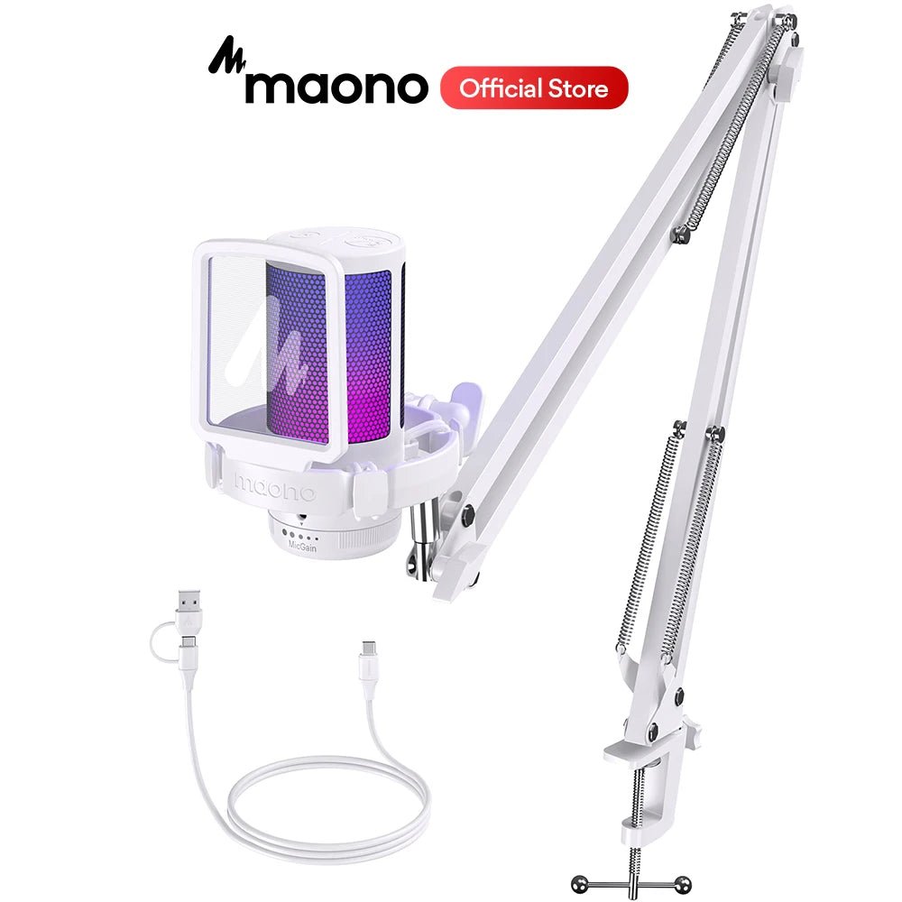 Maono Gamerwave DGM20 USB Microphone – Gaming Condenser Mic with RGB Light, Noise Canceling, Mic Gain & One Key Mute - ZAMAR AUDIO SOLUTIONS