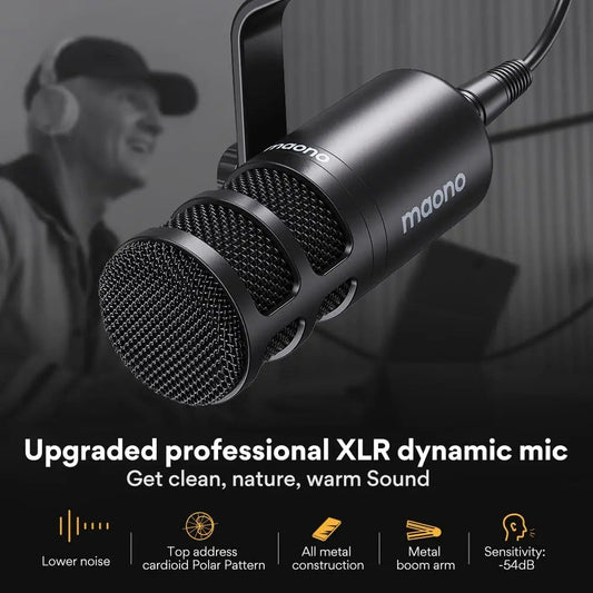 Maono PD100 Dynamic XLR PC Microphone – All Metal Gaming, Broadcast, Recording, Streaming Mic for Audio Interface, Sound Card, Mixer - ZAMAR AUDIO SOLUTIONS