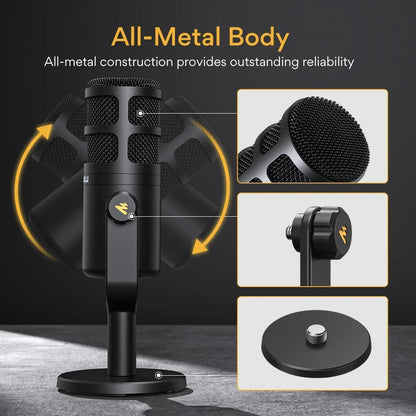 Maono PD100 Dynamic XLR PC Microphone – All Metal Gaming, Broadcast, Recording, Streaming Mic for Audio Interface, Sound Card, Mixer - ZAMAR AUDIO SOLUTIONS