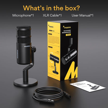 Maono PD100 Dynamic XLR PC Microphone – All Metal Gaming, Broadcast, Recording, Streaming Mic for Audio Interface, Sound Card, Mixer - ZAMAR AUDIO SOLUTIONS