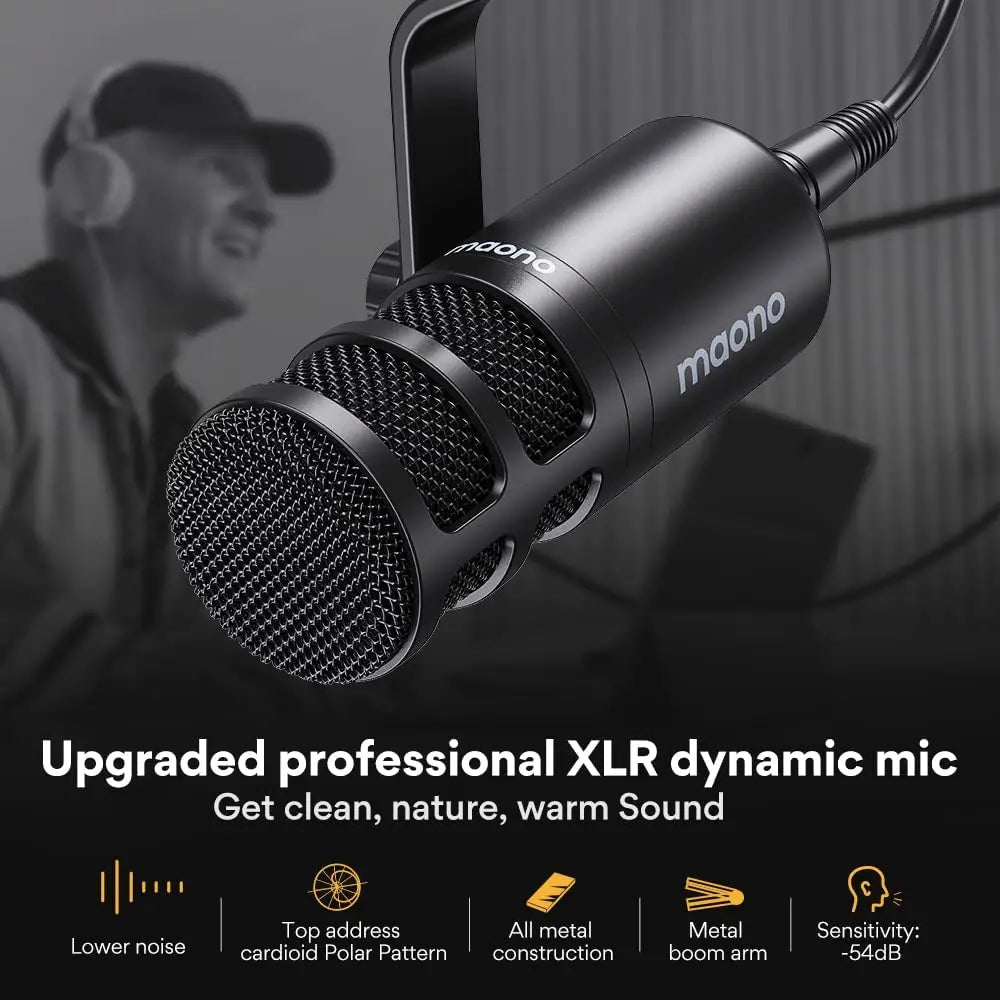 Maono PD100 Dynamic XLR PC Microphone – All Metal Gaming, Broadcast, Recording, Streaming Mic for Audio Interface, Sound Card, Mixer - ZAMAR AUDIO SOLUTIONS