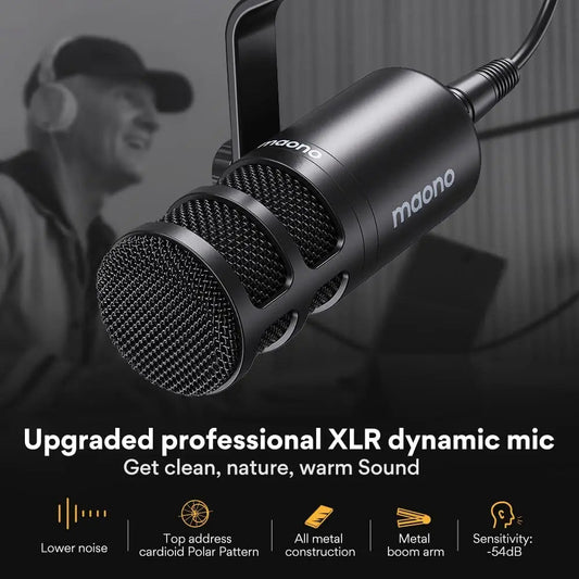 Maono PD100 Dynamic XLR PC Microphone – All Metal Gaming, Broadcast, Recording, Streaming Mic for Audio Interface, Sound Card, Mixer - ZAMAR AUDIO SOLUTIONS