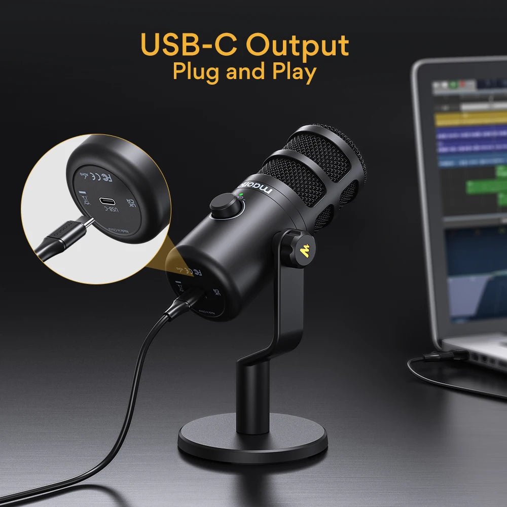 MAONO PD100U Dynamic USB Microphone – Type - C Connector for Phone, Computer, Metal Mic for Recording, Streaming, and Gaming - ZAMAR AUDIO SOLUTIONS