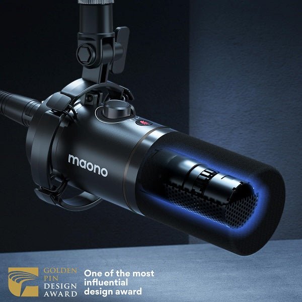 MAONO PD200X dynamic microphone Kenya — smart knob and mute button detail close-up