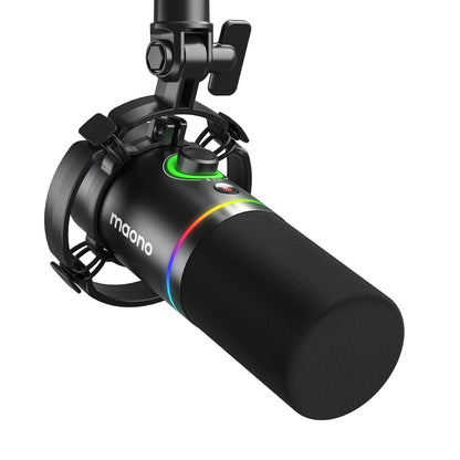 Maono PD200X Dynamic USB/XLR Microphone – Metal Mic for Gaming, Recording, Streaming, YouTube, with Tap-to-Mute, Gain Knob, and RGB Lights - ZAMAR AUDIO SOLUTIONS