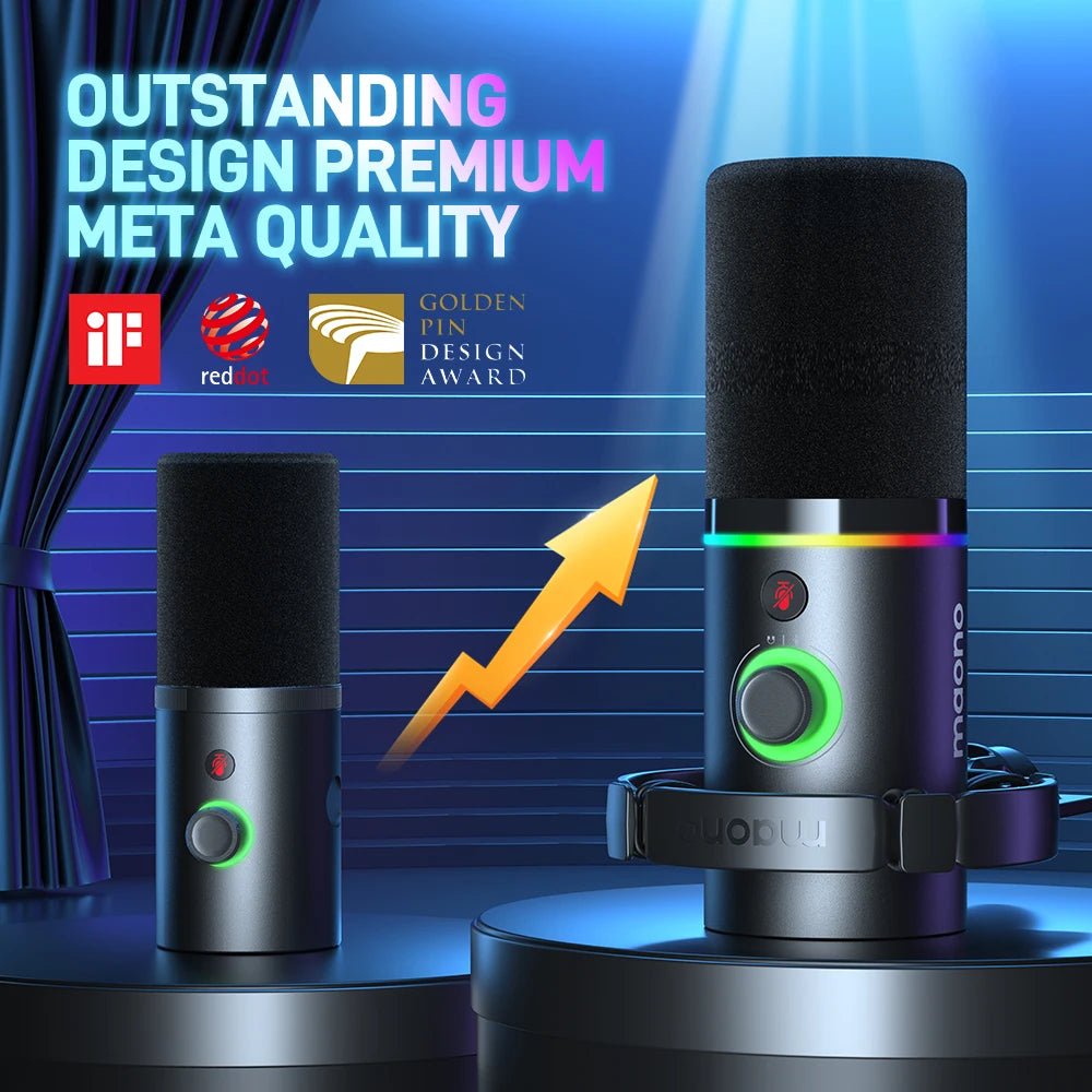 Maono PD200X Dynamic USB/XLR Microphone – Metal Mic for Gaming, Recording, Streaming, YouTube, with Tap - to - Mute, Gain Knob, and RGB Lights - ZAMAR AUDIO SOLUTIONS