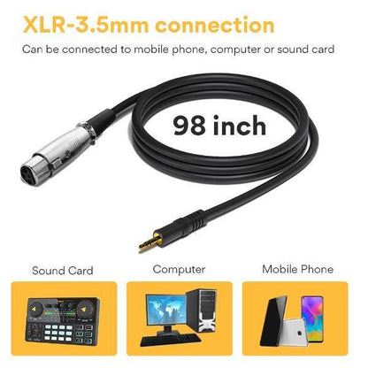 MAONO PM360 microphone Kenya — 98-inch XLR-to-3.5mm cable compatible with sound card, computer, mobile