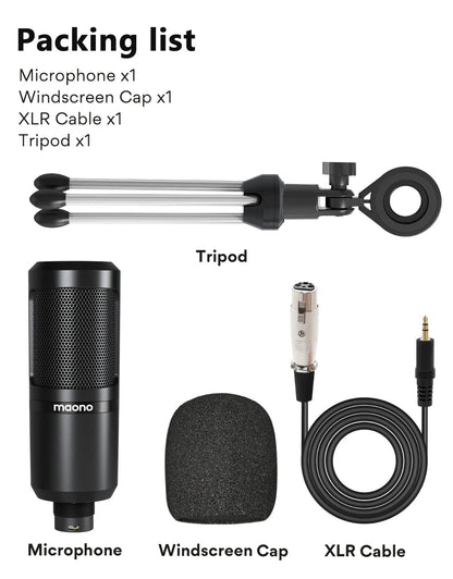 Maono PM360TR Condenser Microphone – 3.5mm Podcast Mic for PC, Laptop, Phone, Gaming, and Recording - ZAMAR AUDIO SOLUTIONS