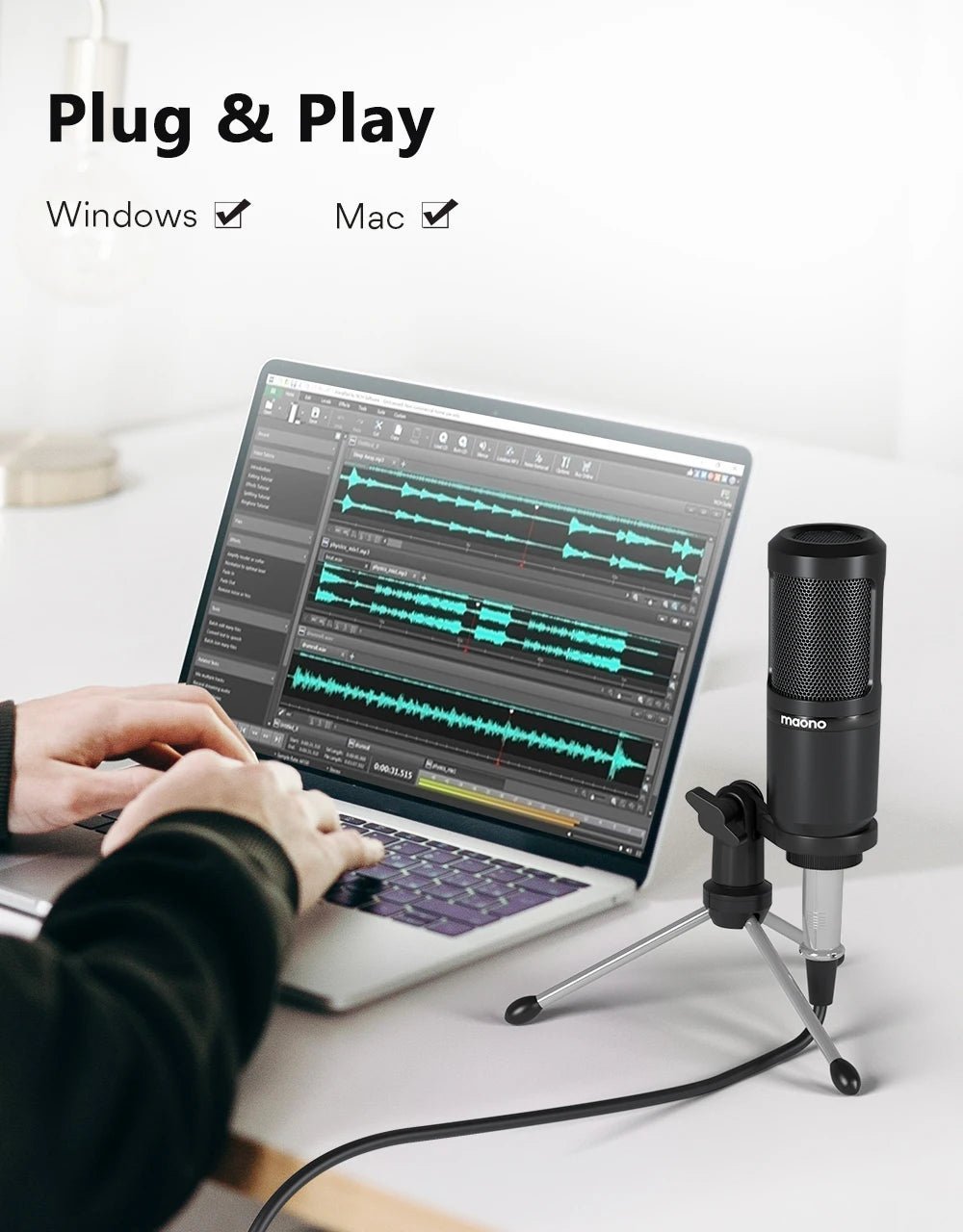 Maono PM360TR Condenser Microphone – 3.5mm Podcast Mic for PC, Laptop, Phone, Gaming, and Recording - ZAMAR AUDIO SOLUTIONS