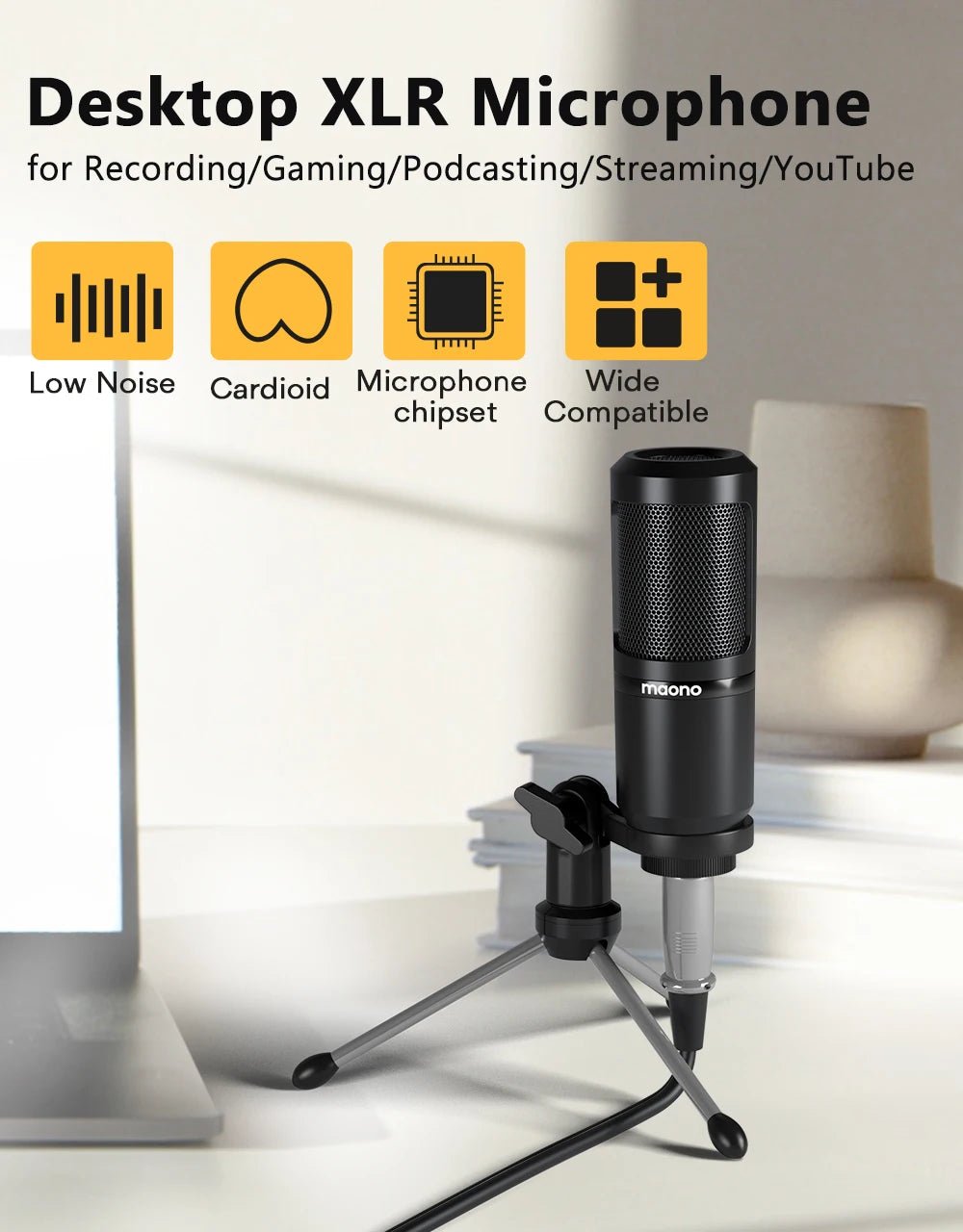 Maono PM360TR Condenser Microphone – 3.5mm Podcast Mic for PC, Laptop, Phone, Gaming, and Recording - ZAMAR AUDIO SOLUTIONS