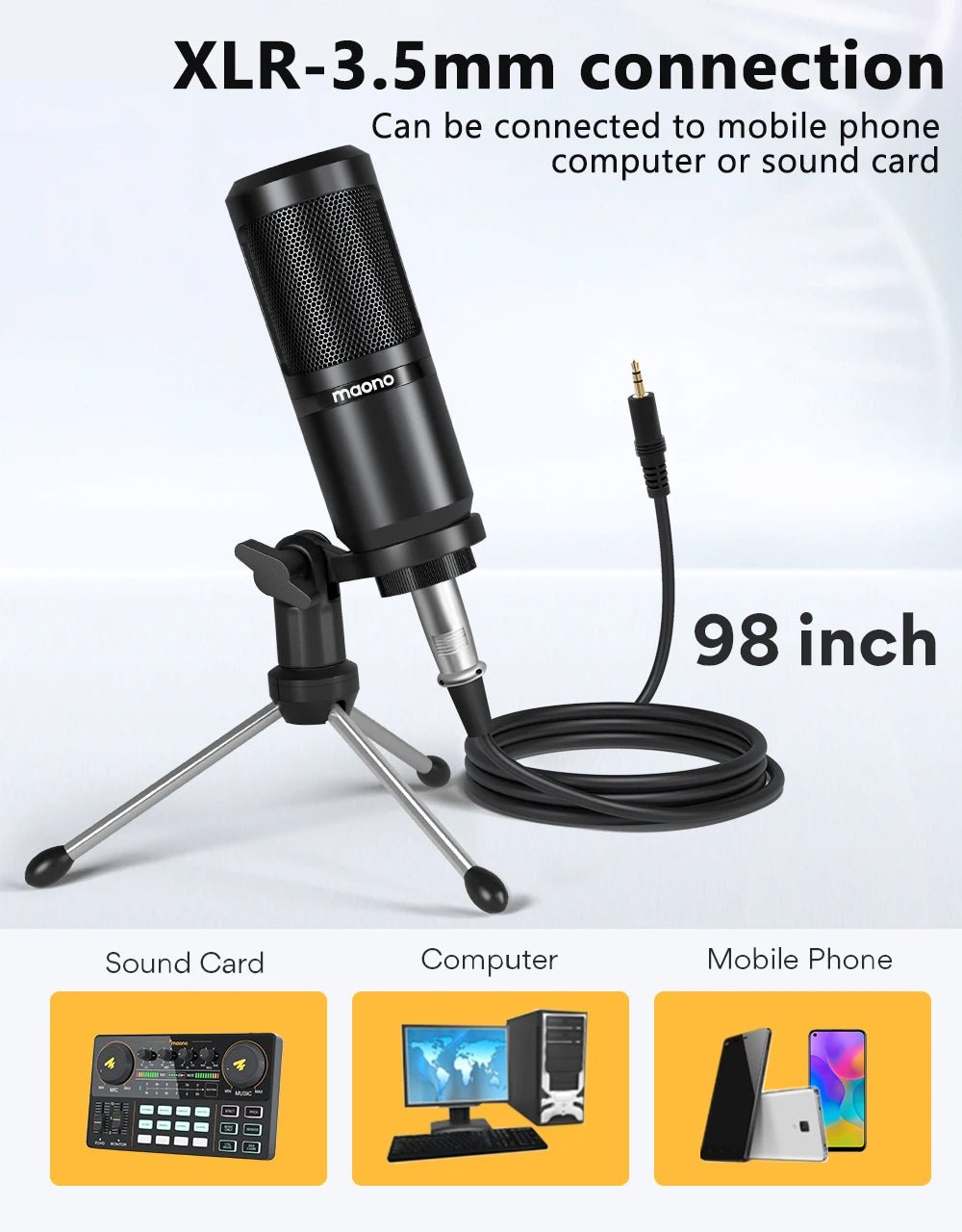 Maono PM360TR Condenser Microphone – 3.5mm Podcast Mic for PC, Laptop, Phone, Gaming, and Recording - ZAMAR AUDIO SOLUTIONS
