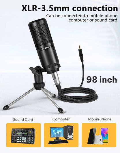 Maono PM360TR Condenser Microphone – 3.5mm Podcast Mic for PC, Laptop, Phone, Gaming, and Recording - ZAMAR AUDIO SOLUTIONS