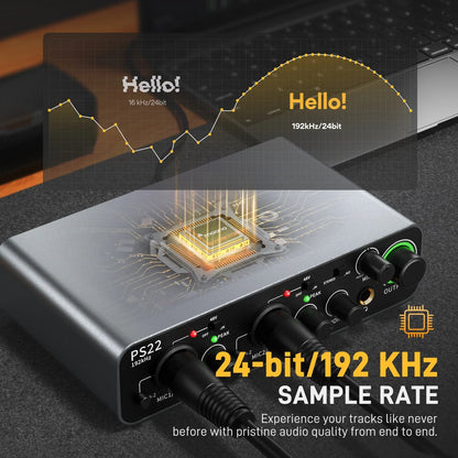 MAONO-PS22 USB Audio Interface – 60dB Pro-Preamp, 24bit 192kHz Dual USB Interface for PC & Smartphone with Routing Software - ZAMAR AUDIO SOLUTIONS