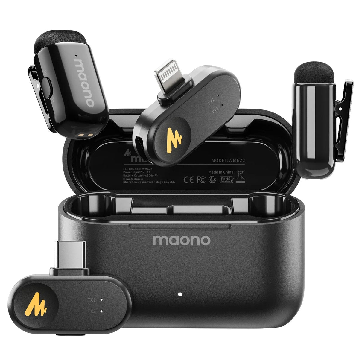 MAONO T1mini Wireless Lapel Microphone – Noise Cancellation, Auto Clipping, App Control, and Long Battery Life - ZAMAR AUDIO SOLUTIONS