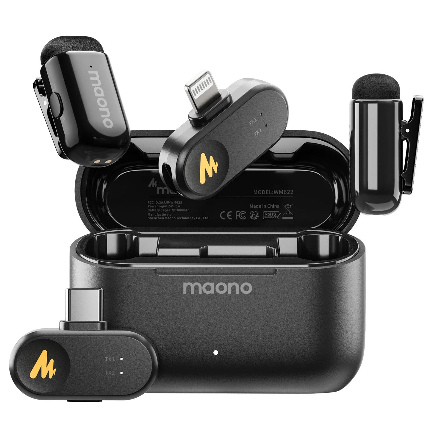 MAONO T1mini Wireless Lapel Microphone – Noise Cancellation, Auto Clipping, App Control, and Long Battery Life - ZAMAR AUDIO SOLUTIONS