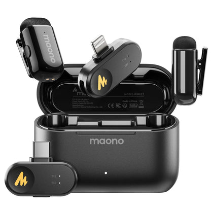 MAONO T1mini Wireless Lapel Microphone – Noise Cancellation, Auto Clipping, App Control, and Long Battery Life - ZAMAR AUDIO SOLUTIONS