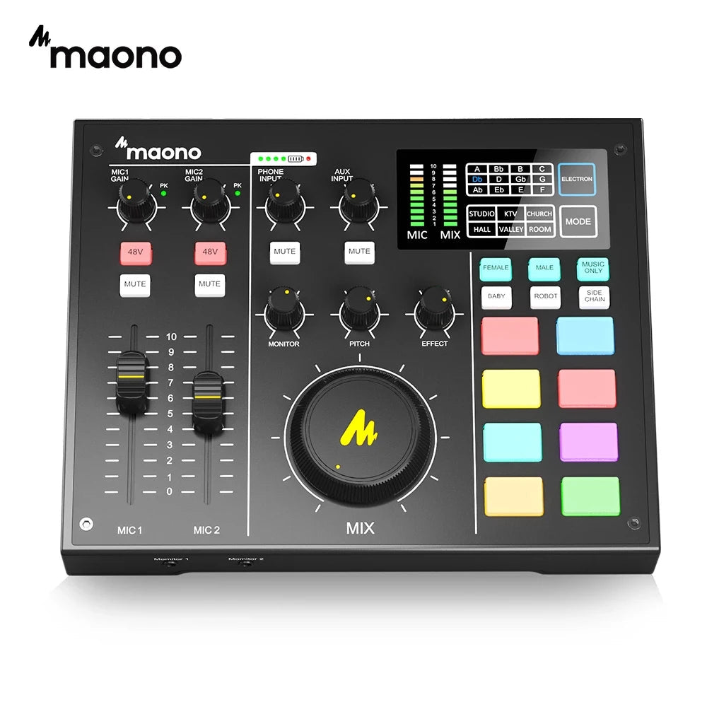 MAONOCASTER All-In-One Audio Interface – Professional Studio Sound Card Mixer for Podcasting, Streaming, YouTube, and DJ - ZAMAR AUDIO SOLUTIONS