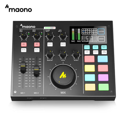 MAONOCASTER All-In-One Audio Interface – Professional Studio Sound Card Mixer for Podcasting, Streaming, YouTube, and DJ - ZAMAR AUDIO SOLUTIONS