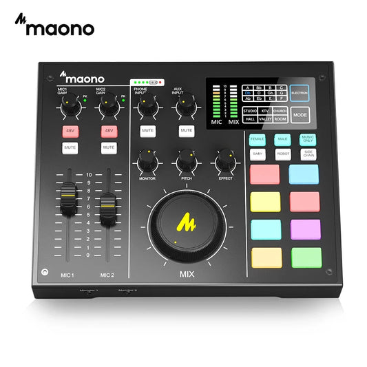 MAONOCASTER All-In-One Audio Interface – Professional Studio Sound Card Mixer for Podcasting, Streaming, YouTube, and DJ - ZAMAR AUDIO SOLUTIONS
