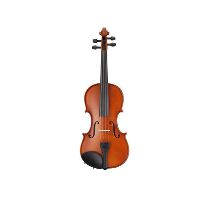Maple Leaf violin Kenya — front view showing solid spruce top, ebony fingerboard, f-holes and alloy tailpiece