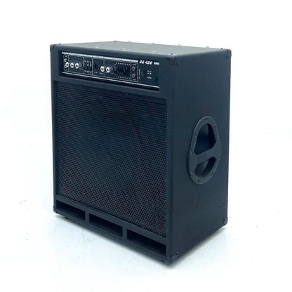 Marshall BA400 bass amp Kenya — 3/4 front-left angle showing mesh grille, top control panel, and side carry handle