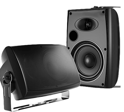 Max F-506D wall mount speaker side profile showing ABS enclosure and wall bracket, Kenya