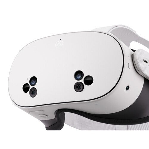 Meta Quest 3S 256GB Kenya headset front close-up showing tracking cameras and white shell