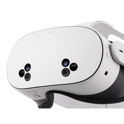 Meta Quest 3S 256GB Kenya headset front close-up showing tracking cameras and white shell