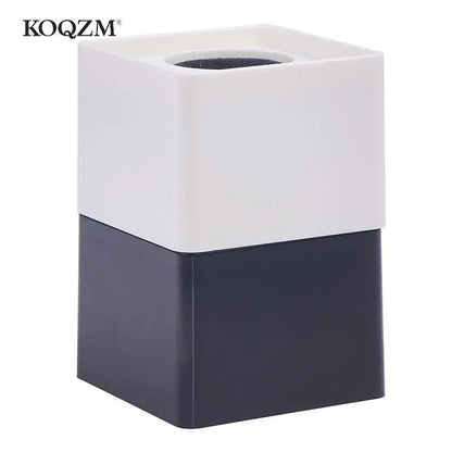 Microphone Logo Flag Station Cube – Square Shaped Interview Mic Station, ABS Prop Stand for News Reporting, KTV, and Interviews - ZAMAR AUDIO SOLUTIONS
