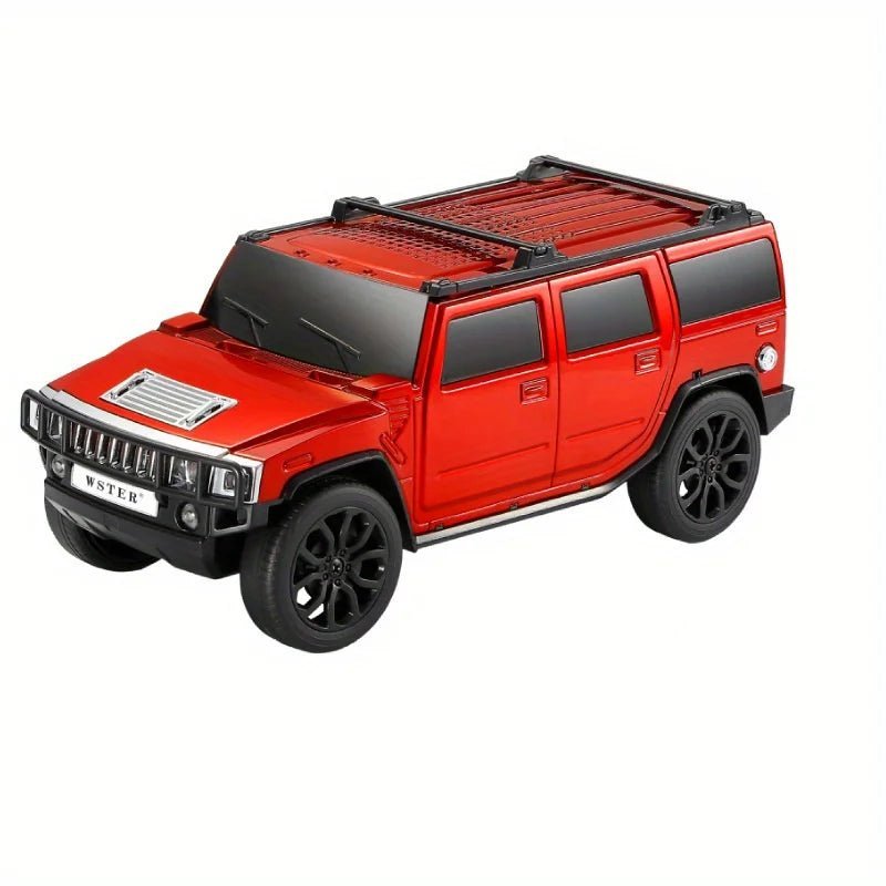 WS-690 model car Bluetooth speaker Kenya in red, front three-quarter view on white background