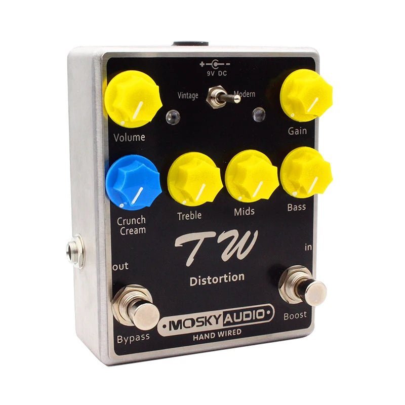 MOSKY Audio TW Distortion Guitar Bass Effect Pedal – High Gain, Three-Band EQ, Hand-Built, Full Metal Shell - ZAMAR AUDIO SOLUTIONS