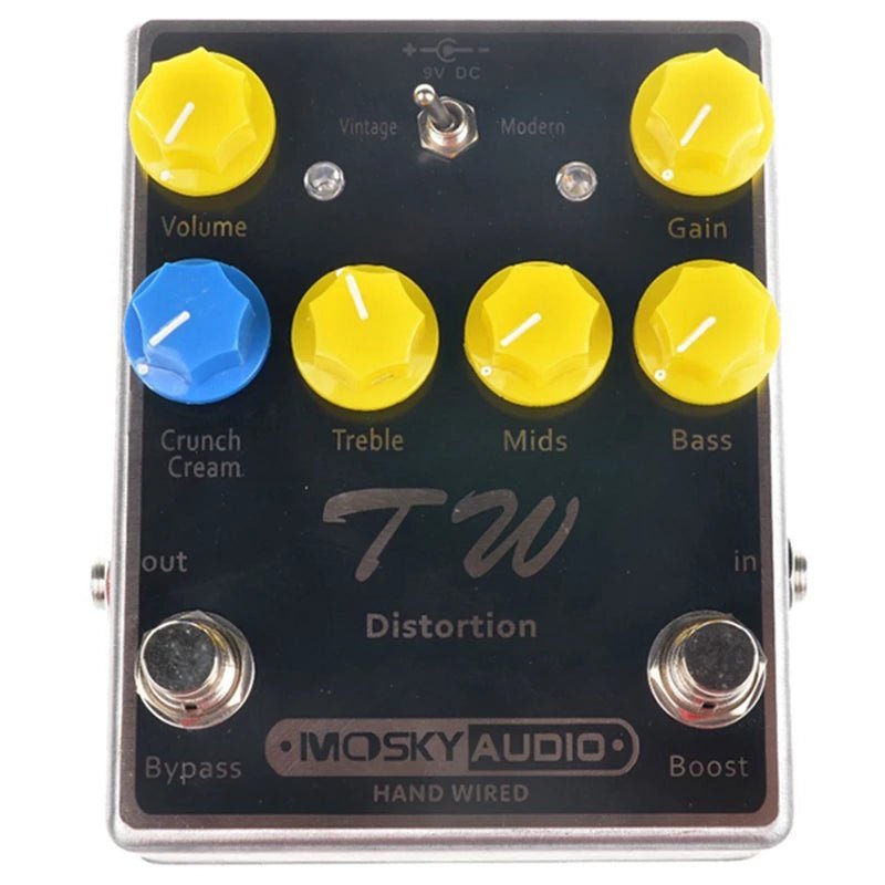 MOSKY Audio TW Distortion Guitar Bass Effect Pedal – High Gain, Three-Band EQ, Hand-Built, Full Metal Shell - ZAMAR AUDIO SOLUTIONS