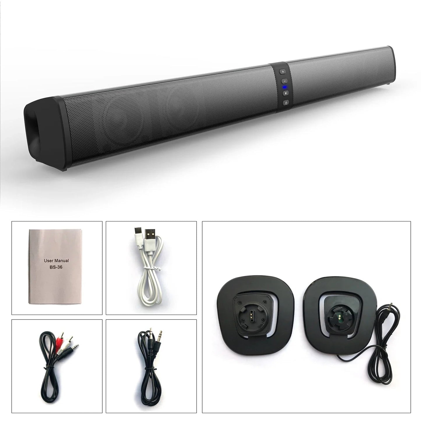 MouZYuan Wireless Bluetooth Speaker Soundbar – Foldable Home Theater Stereo Surround Subwoofer with FM Radio, USB/TF Card Support, and Bluetooth 5.0 - ZAMAR AUDIO SOLUTIONS