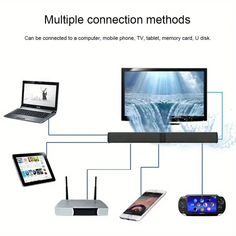 MouZYuan Wireless Bluetooth Speaker Soundbar – Foldable Home Theater Stereo Surround Subwoofer with FM Radio, USB/TF Card Support, and Bluetooth 5.0 - ZAMAR AUDIO SOLUTIONS