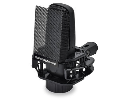 MR4 large-diaphragm studio condenser microphone side profile on stand