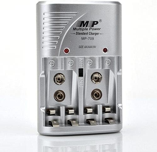 Multiple Power MP-709 charger Kenya — 4-slot AA/AAA battery charger with LED indicators, front view