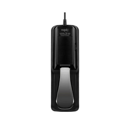 Musedo TB-005 sustain pedal Kenya — top-down front view showing chrome footpad and model label on body