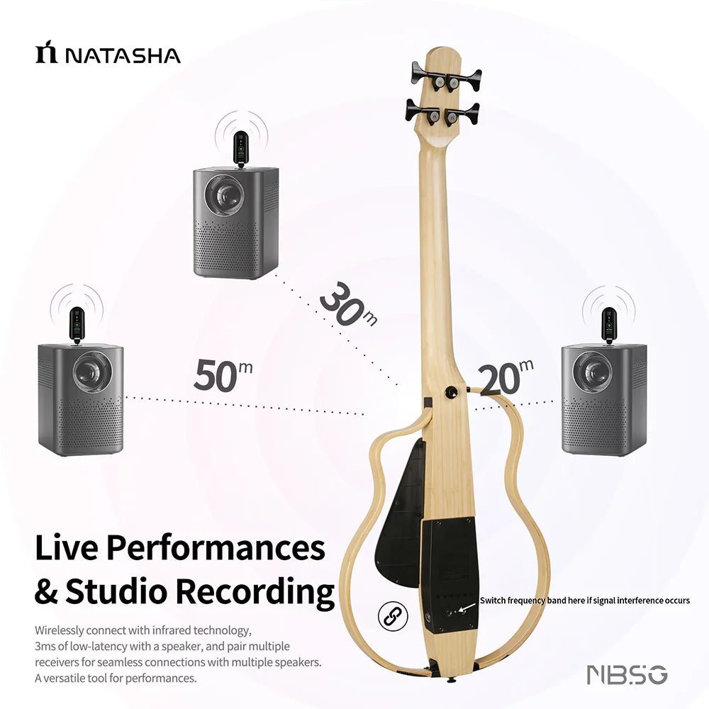 Natasha NBSG Bass Guitar – Smart Wireless Portable Electric Acoustic Bass