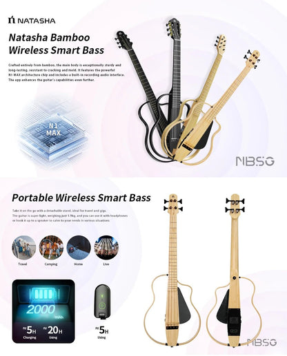 Natasha NBSG Bass Guitar – Smart Wireless Portable Electric Acoustic Bass